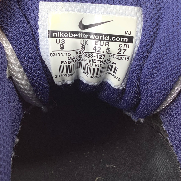 Nike Shoes Mens 9 White Blue Gold Air Max 1 Essential Olympic 2015 Swoosh 537383 - Picture 11 of 11